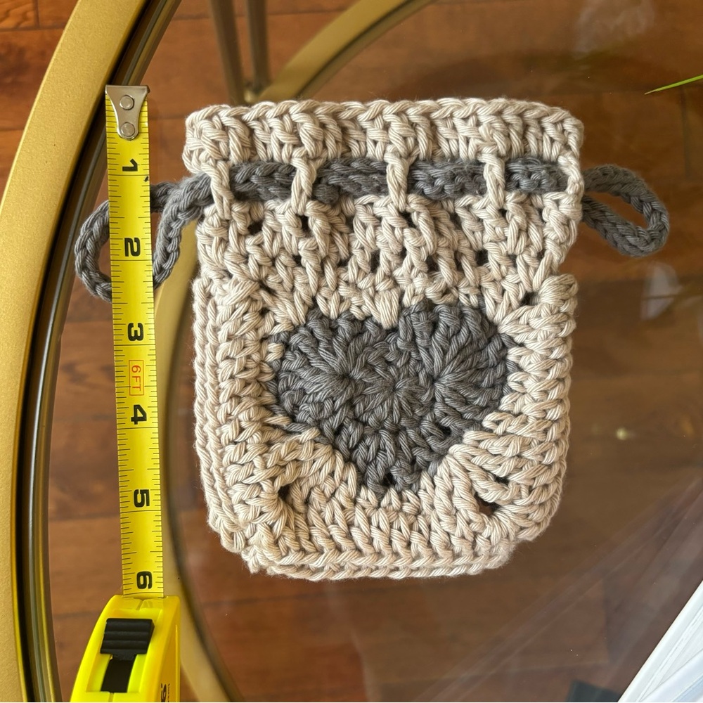 Handmade Crochet “Granny Square” Drawstring Bag (💸 Bundle Crochet to Save!) - Picture 3 of 8